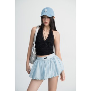 Áo Thun Yếm Ren Hở Lưng Cột Dây Cổ Màu Đen - HOO DESIGN