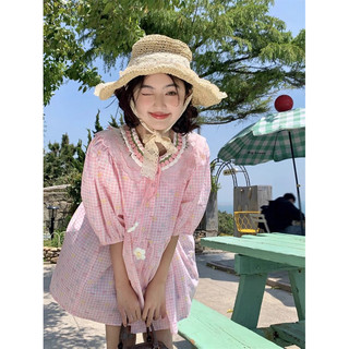 Đầm babydoll cổ phối len tay phồng