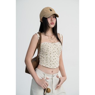 Áo Corset Kiểu 2 Dây Vải Jean Hoa Nhí - HOO DESIGN