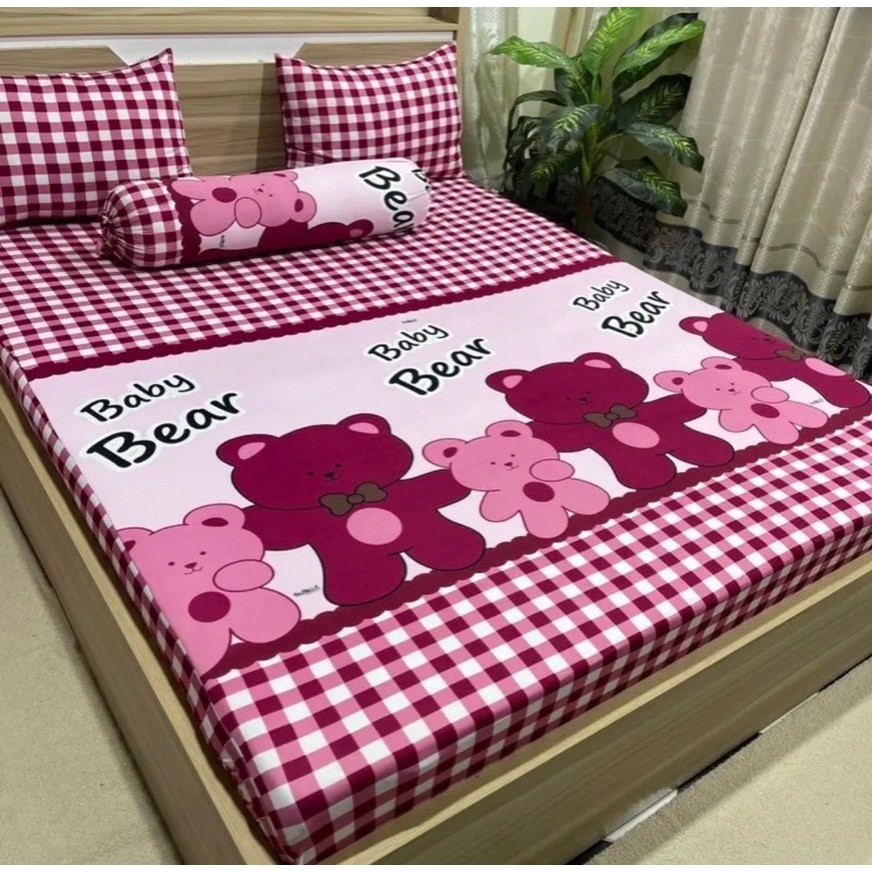 caro hồng_gấu caro hồng_chất vãi thun lạnh