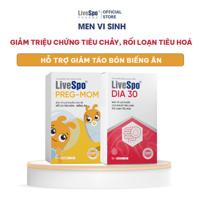 Men vi sinh chứa Bào tử lợi khuẩn giảm Táo bón, biếng ăn, tiêu chảy LiveSpo Pregmom - LiveSpo Dia30