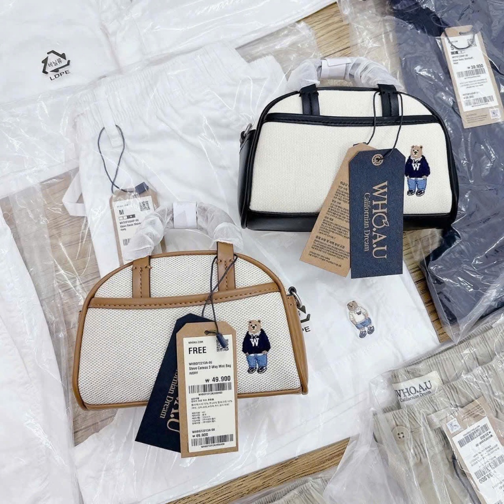 [auth 100%] Whoau túi Steve canvas bag