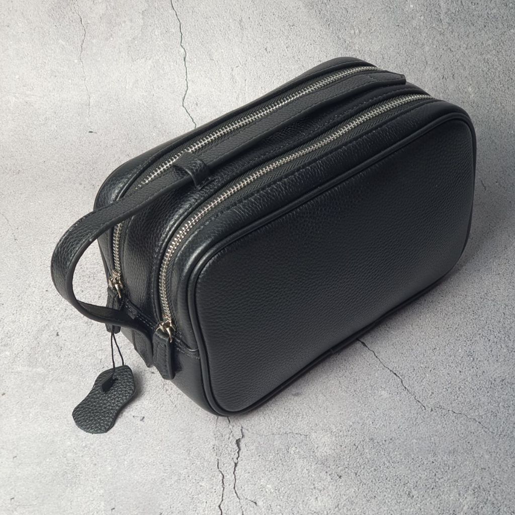 [Da thật] Túi golf nam da bò thật; Clutch cầm tay nam CL160LEA (Đen) - 100% da thật, Bảo hành 3 năm