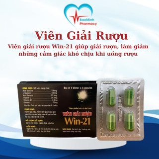  Viên Giải Rượu Win-21 hộp 4v Chống Say Trước Khi Uống Rượu Bia Hỗ Trợ Giải Rượu Nhanh Bảo Vệ Gan 