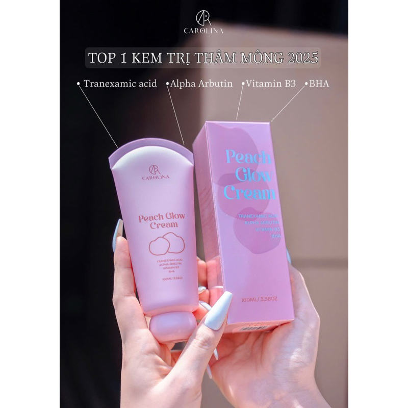 [ che tên ] Kem Mông Carolina Peach Glow Cream phiên bản nâng cấp từ Velerie Skin X3 hiệu quả xoá th