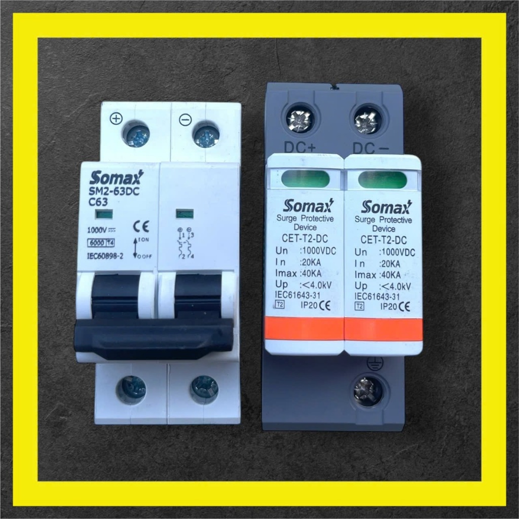 Chống sét lan truyền SPD DC 2P 1000V - CB DC 2P 63A 1000V Somax