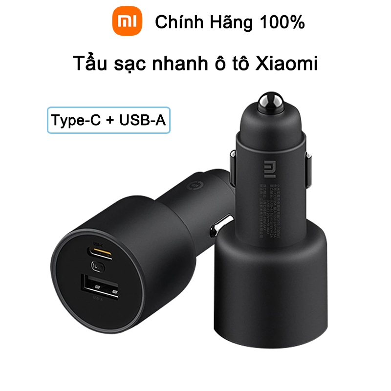 Tẩu Sạc Nhanh ô tô 45W / 100W Xiaomi - Có hiệu ứng đèn khi sạc