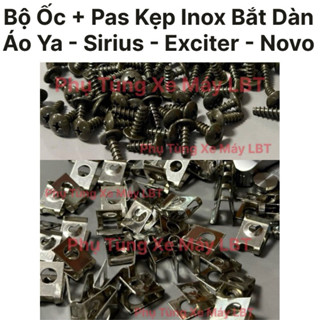   50 Ốc + Pas  Ốc Xoắn Bắt Dàn  Nhựa Áo Xe Sirius - Exciter Kèm Pas Kẹp inox Hàng Cao Cấp 