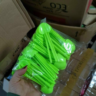 Combo 50-100 muỗng múc kem/ muỗng múc bột/ xẻng tim/ đủ màu/ muỗng dài 12cm