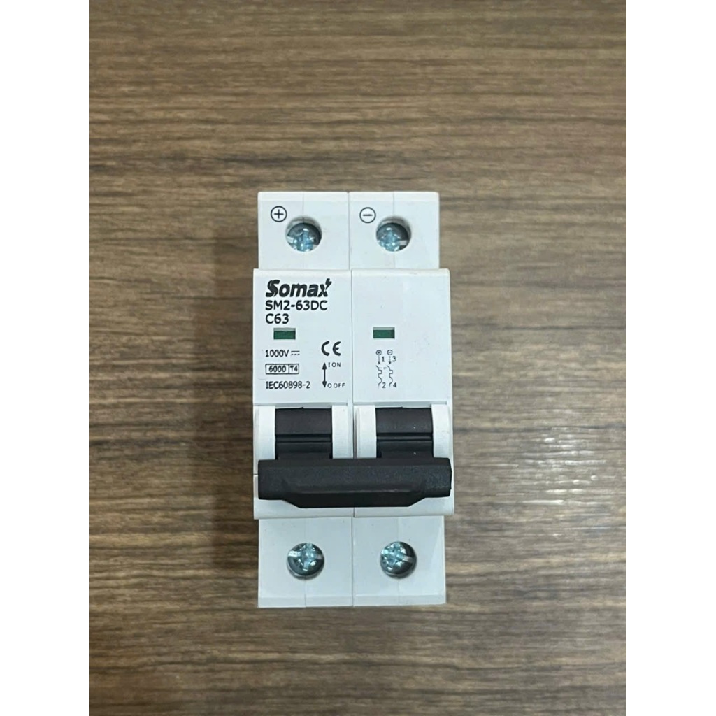 Attomat CB DC 2P 25A, 32A, 63A 1000V - Chống sét DC SPD 2P 1000V SOMAX