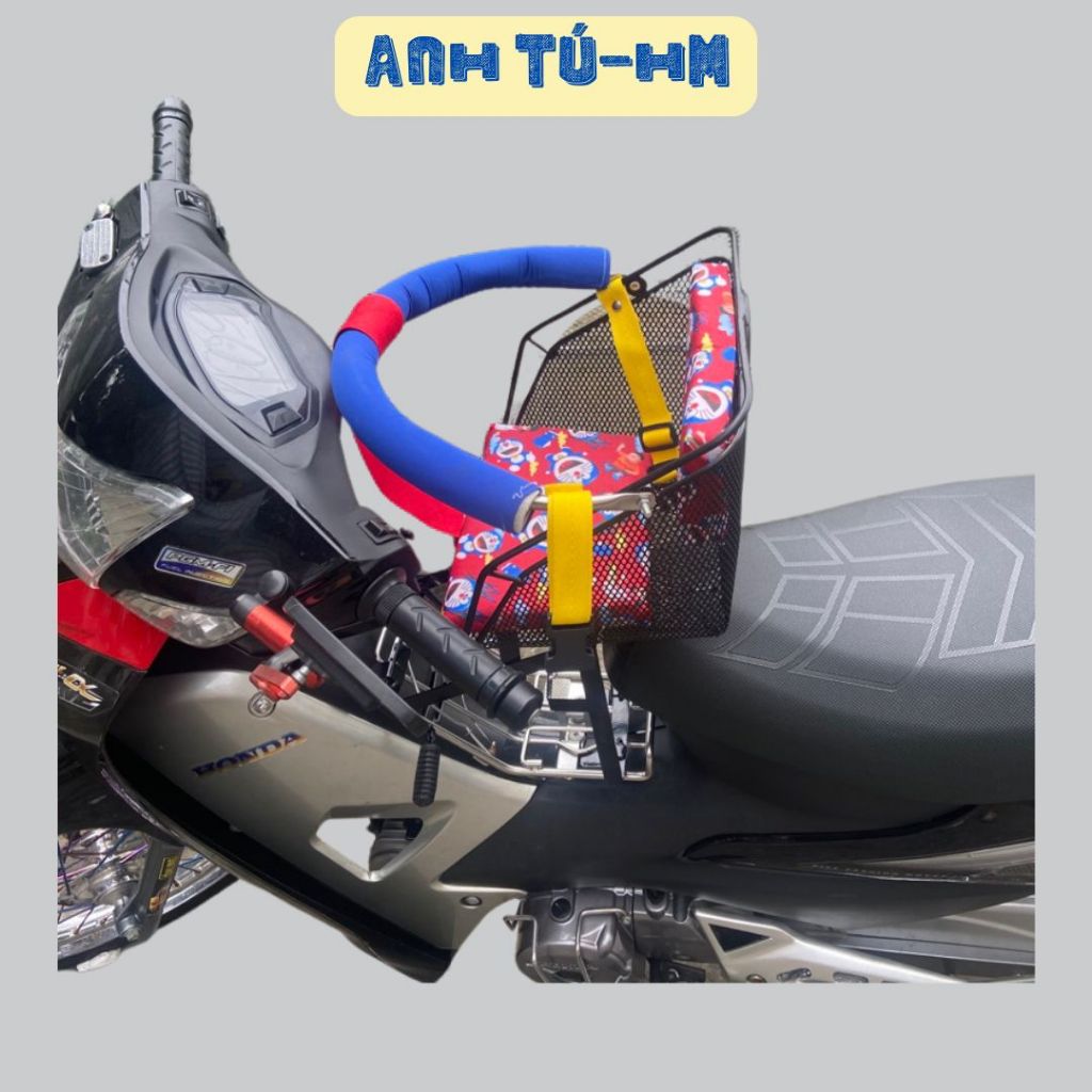 Ghế Sắt Lưới dày Đi Xe Máy Cho Bé Có Vòng.Dành Cho Xe Máy Số Waves,Dream,Futer...