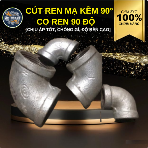 Cút Ren Mạ Kẽm 90° - Co Ren 90 Độ [Chịu Áp Tốt, Chống Gỉ, Độ Bền Cao]