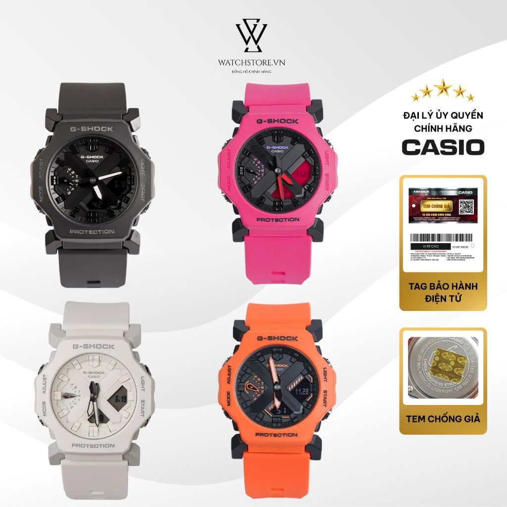 Đồng Hồ Casio G-Shock Nam GA-2300  Mặt Kính Khoáng 45.4mm Chống Nước Dây Nhựa Đen Chính Hãng CASIO