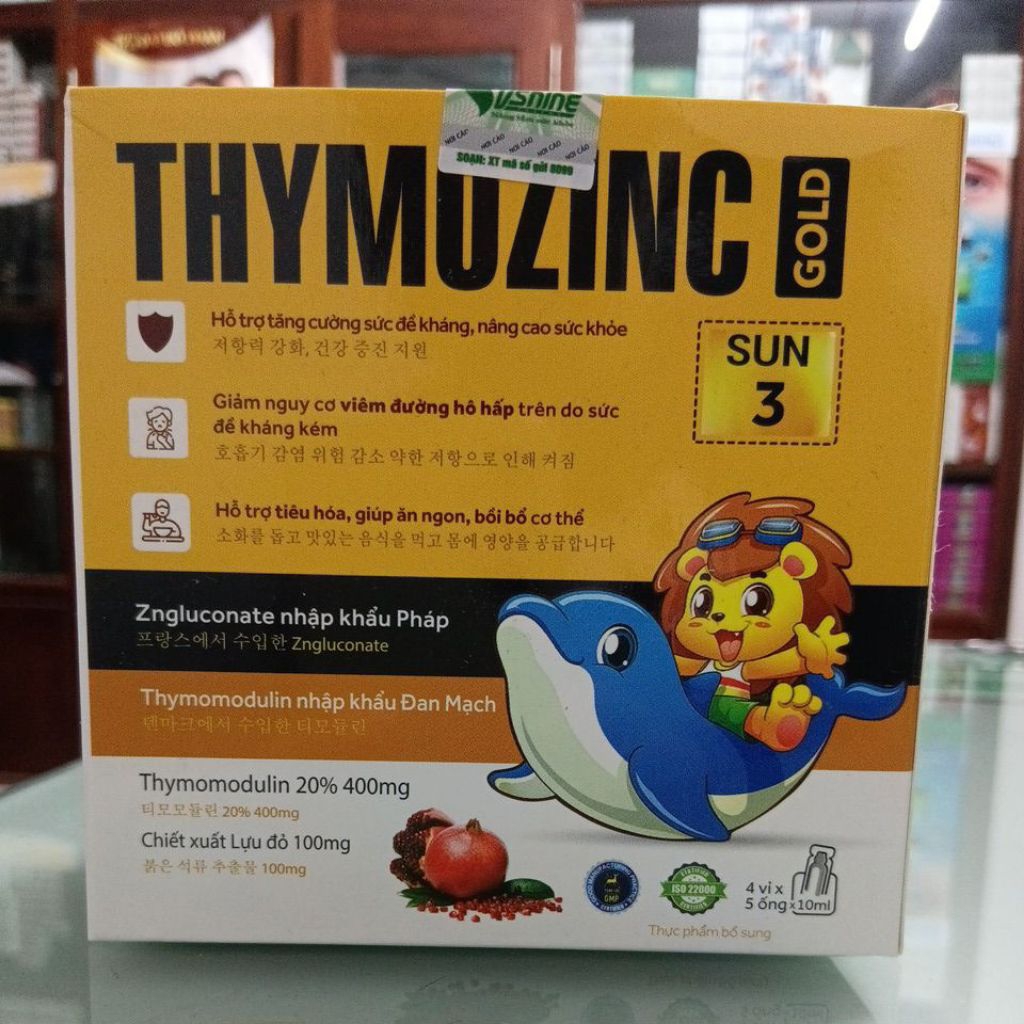 Siro ThymozinC Gold Sun3 Vshine [HD 2027] - Tăng Sức Đề Kháng Cho Bé, Giảm Nguy Cơ Viêm Đường Hô Hấp