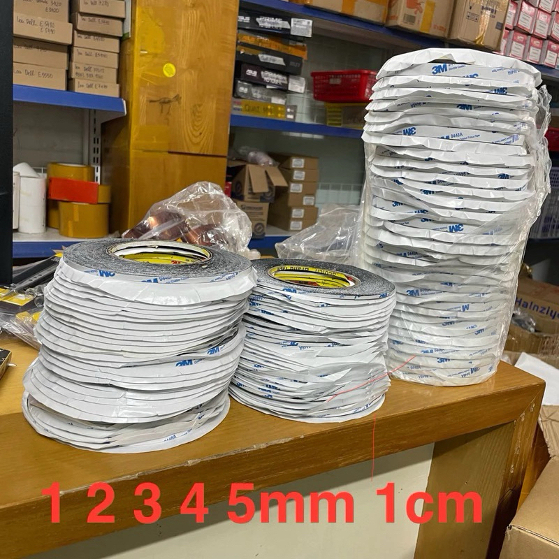 Băng dính 2 mặt 3M 12345mm 10mm màu đen