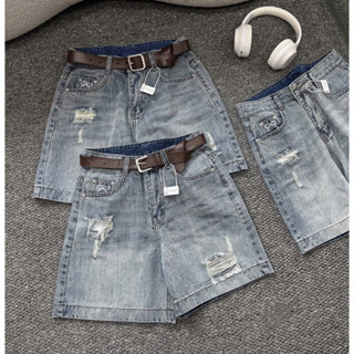 Quần Jeans Ngố, Lửng Nữ Rách Thêu Nơ (758)