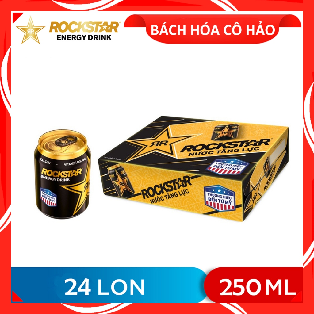THÙNG 24 LON NƯỚC TĂNG LỰC ENERGY DRINK ROCKSTAR 250ML
