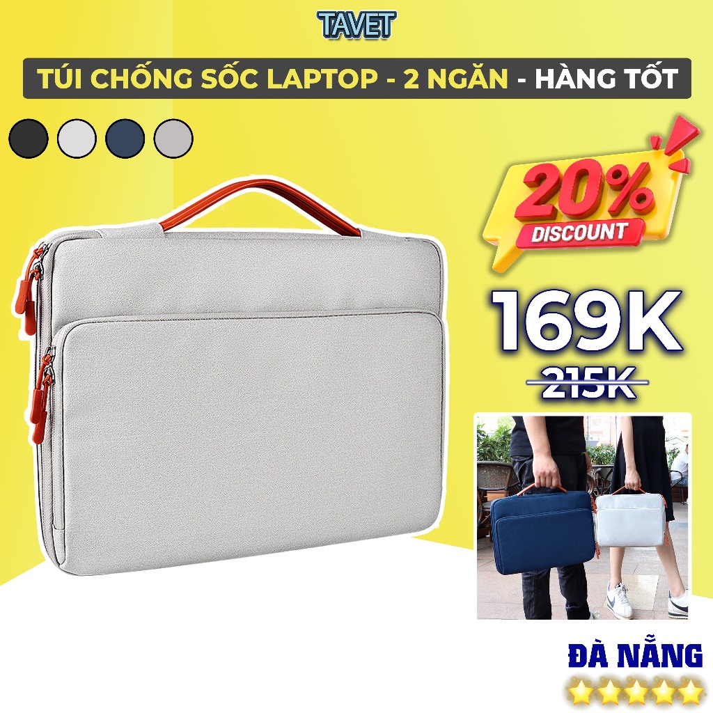 Túi Chống Sốc Cao Cấp Cho Laptop, MacBook 13", 14" Túi Đựng Laptop 15.6" Chống Nước 2 Ngăn Tiện Dụng