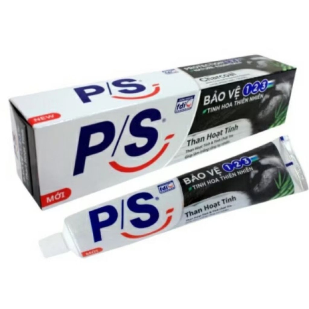 Kem đánh răng PS bảo vệ 123 than hoạt tính 180g
