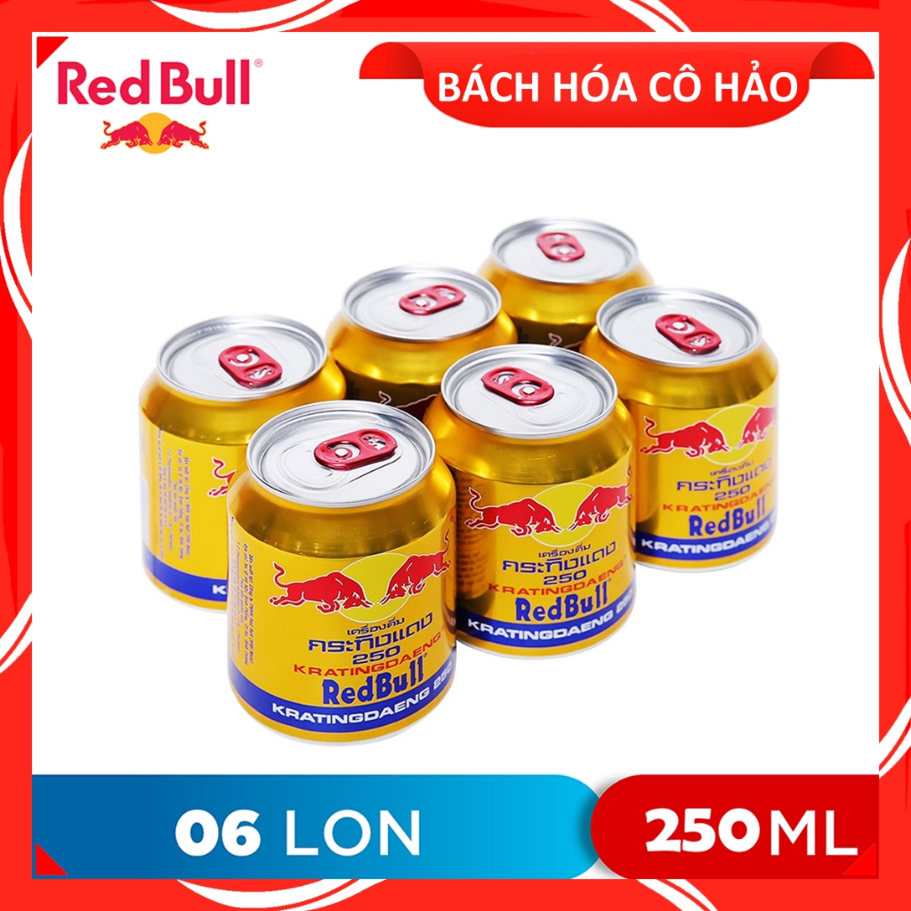 LỐC 6 LON NƯỚC TĂNG LỰC ENERGY DRINK RED BULL 250ML