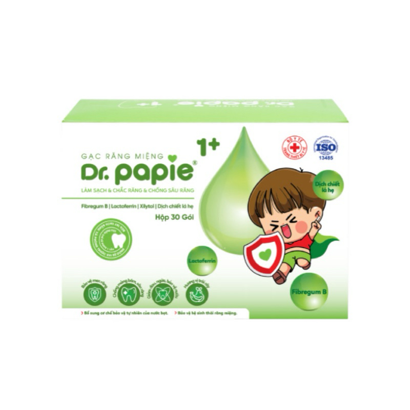Gạc Rơ Lưỡi Dr Papie 1+ Làm Sạch Răng Miệng, Ngừa Sâu Răng Cho Bé Từ 1 Tuổi