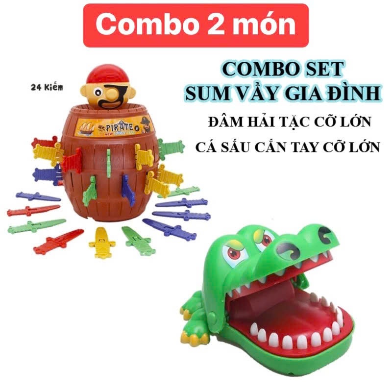 Combo Đâm hải tặc + Khám răng cá sấu Size lớn nhất dành cho bé và gia đình chơi giải trí