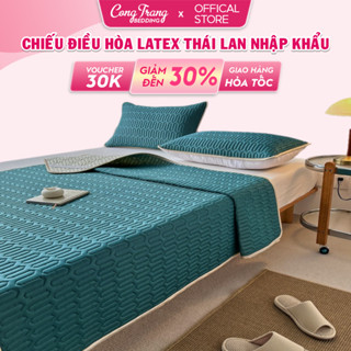 [Tặng Kèm Vỏ Gối] Chiếu trần bông, Chiếu điều hòa Vải Tencel Mát Cho Mùa Hè, Thảm trải giường tencel latex nhập khẩu