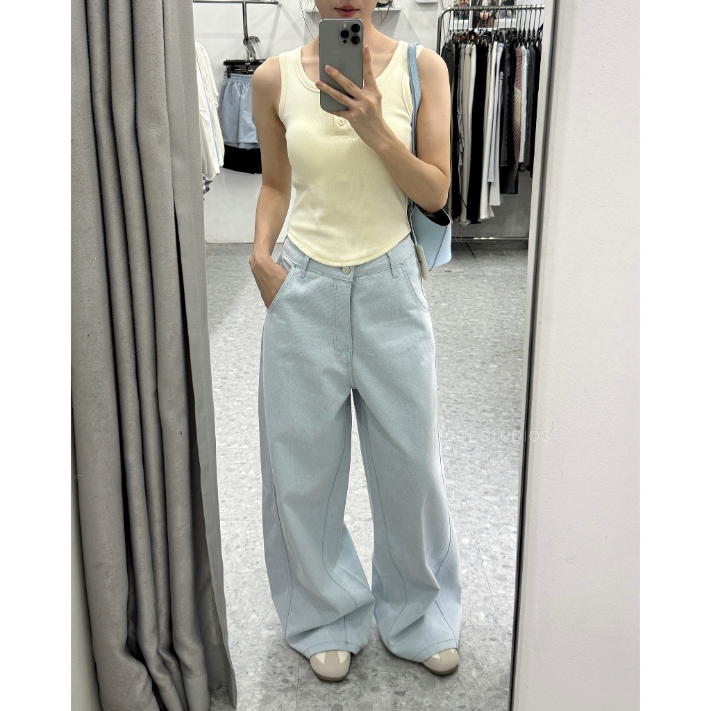Quần jeans baggy MC21.studios ống rộng chất denim xịn mềm dày dặn q4626