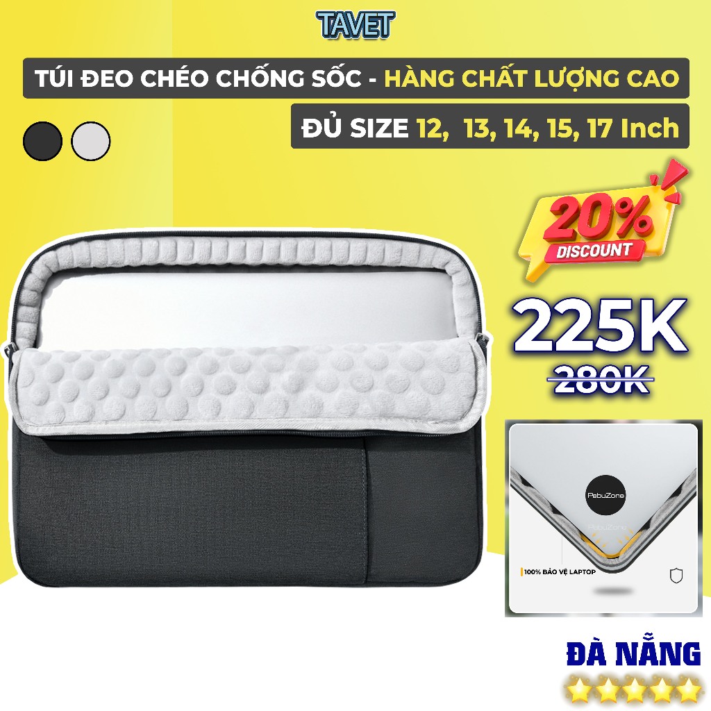 Túi Chống Sốc Laptop MacBook TAVET - Bảo Vệ Cho Laptop 13 14 15.6 16 inch - Mỏng Nhẹ, Chống Nước