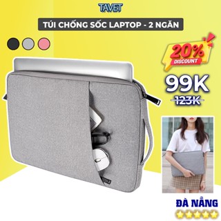 Túi Chống Sốc Cao Cấp Tavet Đựng Laptop MacBook Air M1 M2 13/14/15.6 Inch, Chất Liệu Vải Và Da PU