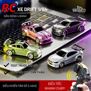 Xe Drift Mini Điều Khiển Từ Xa 1/64 Tinh chỉnh Góc lái Pin Sạc Điều Tốc Xoay 4 Bánh 4wd Không Trùng Sóng - VNITOYS