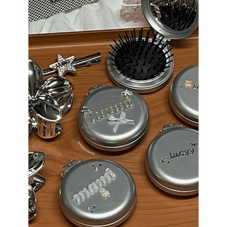 [CUSTOM RIÊNG] Gương lược TRÒN GẬP BẠC gọn gàng tiện lợi custom theo yêu cầu- NHẮN CHO SHOP ĐỂ ORDER