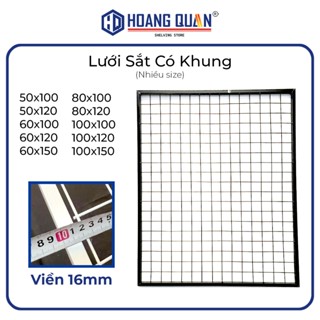 KHUNG Lưới Sắt Ô Vuông Treo Phụ Kiện Trang Trí Loại Dày Hộp Sắt 16x16mm Lưới Treo Phụ Kiện Hình Ảnh
