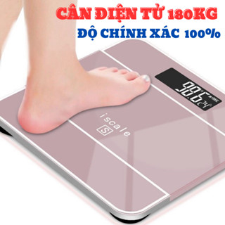 Cân Sức Khỏe Điện Tử  Mặt Kính Cường Lực Tải Trọng 180kg Màn Hình LCD Rõ Nét .