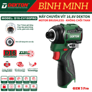 [Mới] Máy Bắt Vít Dekton D16-CV180PRO 16.8V - Động Cơ Không Chổi Than - Siêu Mạnh 180Nm - Chính Hãng
