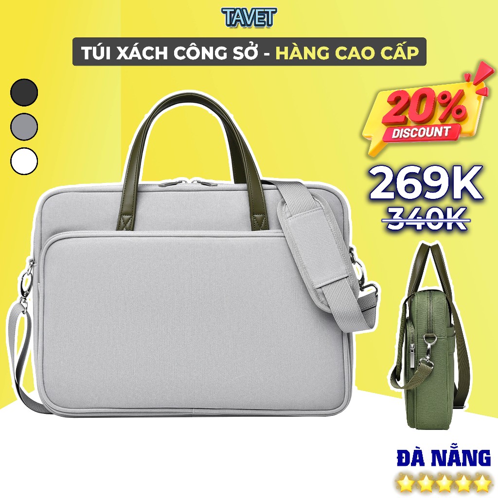 Túi Xách Công Sở Chống Sốc TAVET TCS2 Đựng Laptop 14-15.6 Inch, Chống Nước Cao Cấp Bảo Vệ Laptop Tốt
