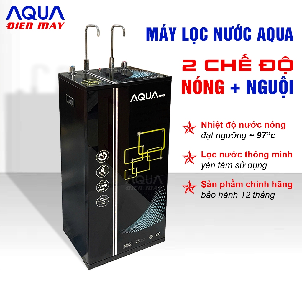 Máy Lọc Nước AQUA 2-3 chức năng NÓNG LẠNH NGUỘI bổ xung Kiềm 2 vòi Chính Hãng Bảo Hành 12 tháng