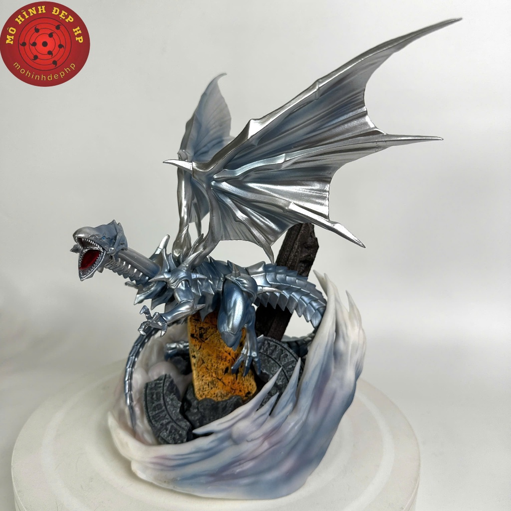 Mô hình Rồng trắng mắt xanh Blue Eyes White Dragon Yugioh trong vua trò chơi cao 31cm