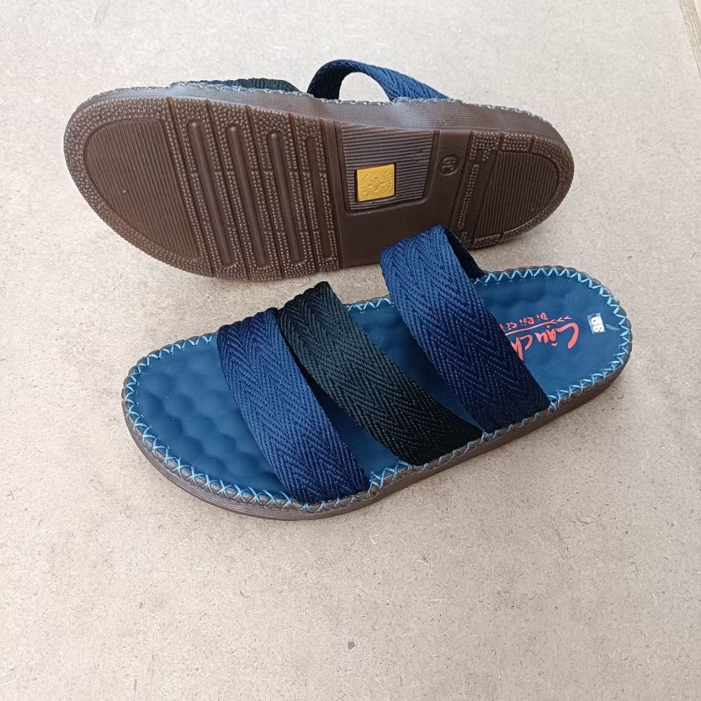 Dép quai dù nam thời trang  form chữ N  may viền đế chỉ lọt khe ,đế mát-xa êm chân