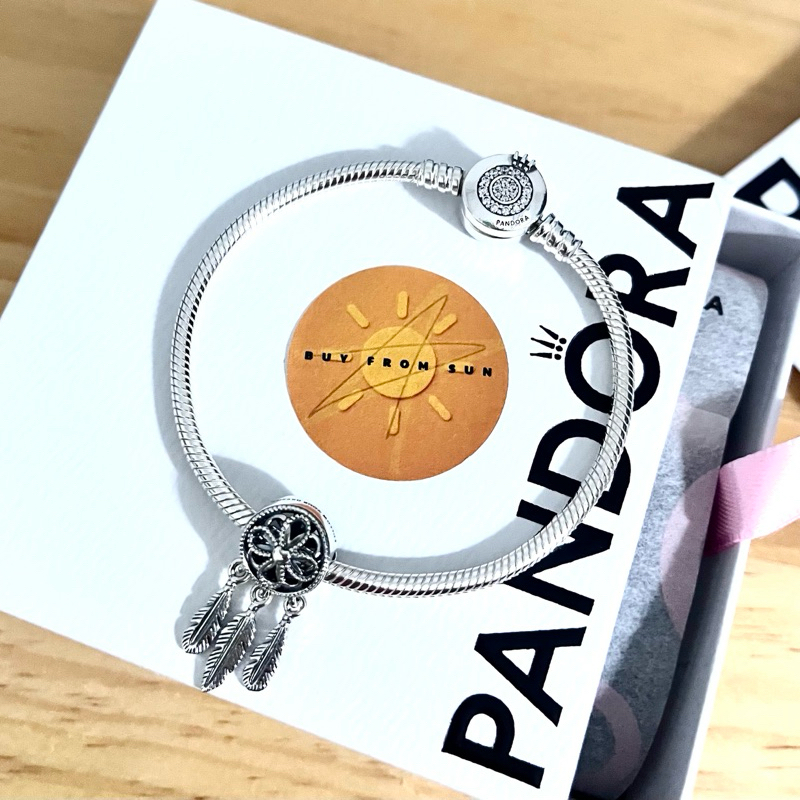 CHÍNH HÃNG - SET PANDORA Crown O Bracelet & Dream Catcher Charm (Sterling Silver, Zirconia) - SET bộ
