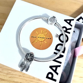  CHÍNH HÃNG - SET PANDORA Crown O Bracelet & Dream Catcher Charm  Sterling Silver Zirconia  - SET bộ Vòng  lắc tay kho.. 