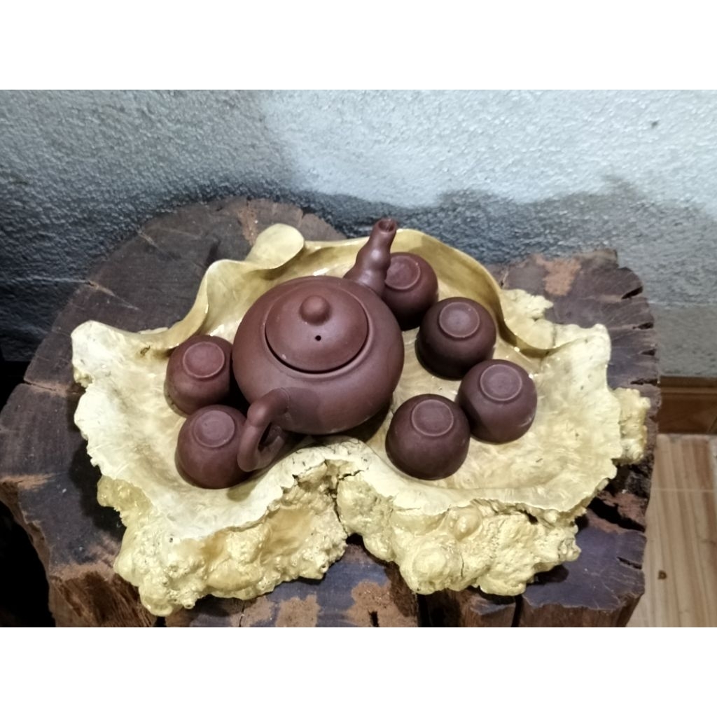 Khay trà, đĩa đựng hoa quả, làm bằng gỗ nu cà phê