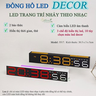 Đồng Hồ LED Decor Để Bàn Có LED Nhảy Theo Nhạc Cảm Biến Âm Thanh