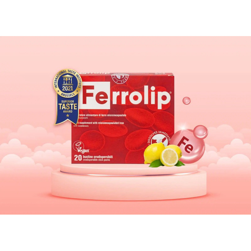 [ QUÀ TO] Sắt Bột FERROLIP Sắt Hữu Cơ Không Táo Bón Không Tanh Vị Chanh Cho Bà Bầu Và Người Thiếu Sá