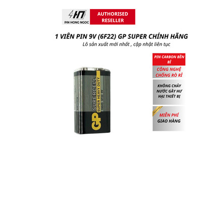 Vỉ 1 Viên Pin Vuông 9v GP 6f22 siêu bền bỉ - Hàng chính hãng