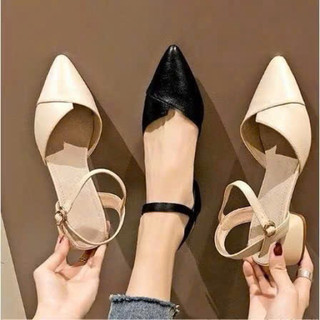 Giày nữ 3 phân mũi nhọn da đẹp, A12