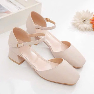 Giày Cao Gót Mũi Vuông 5 phân Nữ Tính Và Lịch Sự B8