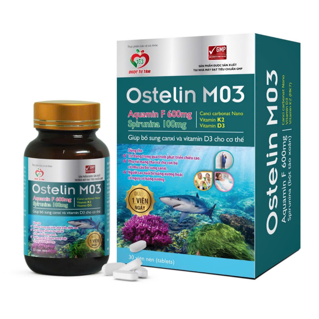 OSTELIN M03 CANXI TẢO BIỂN- CANXI TỪ THIÊN NHIÊN GIÚP HẤP THU TỐT, KHÔNG GÂY NÓNG TRONG HAY TÁO BÓN.