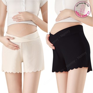 Quần đùi bầu mặc nhà, mặc trong váy cạp chéo tăm lạnh siêu thoải mái