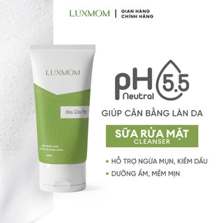  Sữa Rửa Mặt Luxmom Sạch Sâu Da mềm Mịn Ngừa mụn An toàn Cho Mọi Loại Da Mẹ Bầu Và Sau Sinh Tuýp 80GR 